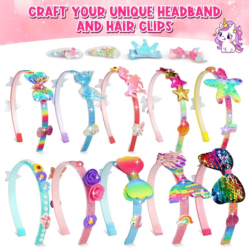 Pourbibi Set of 10 for making a headband for girls