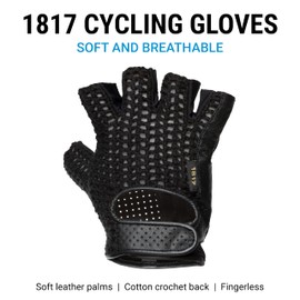 Portland Design Works 1817 Cycling Gloves - Unisex Fingerless Biking Gloves, Biking Accessories, Black/Black, X-Large