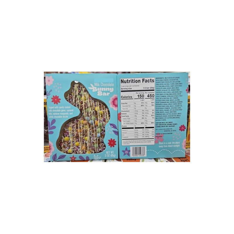 Trader Joe Milk Chocolate Bunny Bar 3oz 85g (2 Bars)
