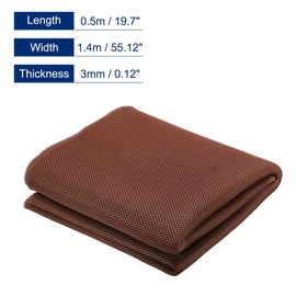 sourcing map Speaker Grill Cloth 20 x 55 Inch Stereo Mesh Fabric Protective Dustproof Cloth for Home Speaker Repair Brown