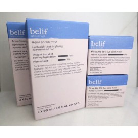 BELIF 2PC FIRST AID 360 EYE CARE MASK 0.84 OZ & 2PC AQUA BOMB MIST 2 OZ 4PC SET