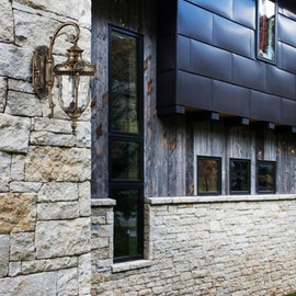 SAMTEEN Bronze Outdoor Light Fixtures Wall Mount 15.8" H Waterproof Exterior Wall Sconce with Hammered Glass Shade Outside Porch Light for House Garage Front Door