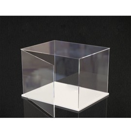 Openable Clear Acrylic Display Case-Assemble Countertop Box with White Base,Dustproof Protection Showcase for Action Figures Toys Collectibles (10x10x10cm/4x4x4inch)
