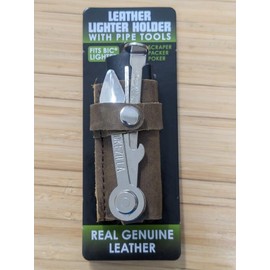 Smokezilla Genuine Leather Lighter Holder with Pipe Tools - Fits Standard Bic