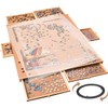 Rotating Wooden Puzzle Board for with 6 Storage Drawers &