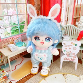 niannyyhouse 20 cm Plush Doll Clothes Bear Dungarees Striped T-Shirt Shirts 8 in Doll Dress Up (A-1)