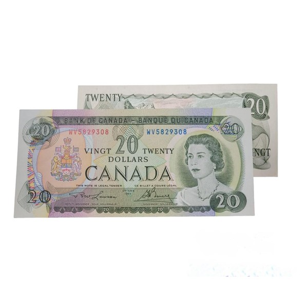 1969 Canada Twenty Dollars Bill - Uncirculated Banknote - Authentic