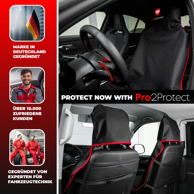 Pro2Protect Pro2Protect (2X Test SEHR GUT) Autositzschoner Vordersitze | WASSERDICHT