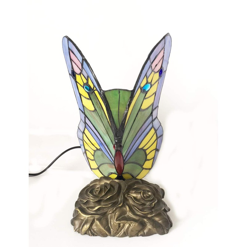 HUIMEIJU Tiffany lamp Butterfly Blue Glass HMJ8060 Stained Glass Style
