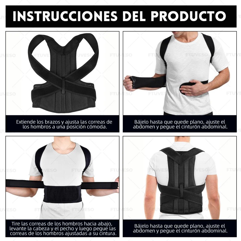 Corrector Postura Espalda Para Hombre Y Mujer Ajustable Faja