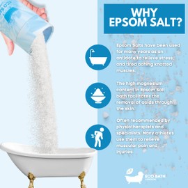 Eco Bath London Skin Conditioning Epsom Salt Bath Soak, Tube 250g, Epsom Bath Salt Made with Neroli and Lavender Essential Oils, Magnesium Bath Salts, Best to Use After Workout, White