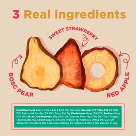 RIND Snacks Straw-Peary No Added Sugar Dried Fruit Superfood | Strawberry, Apple, Pear, High Fiber, Vegan, Paleo, Whole 30, Non-GMO | 3oz, 3 Pack