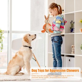 Hundespielzeug Knistern Quietschen | Plüsch Hundespielzeug | Quietschendes Hundespielzeug Unzerstörbar, Hund Quietschspielzeug für große aggressive Kauer gegen Langeweile