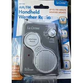 La Crosse Gray  AM/FM NOAA Weather Band Handheld Weather Radio  model 809-905