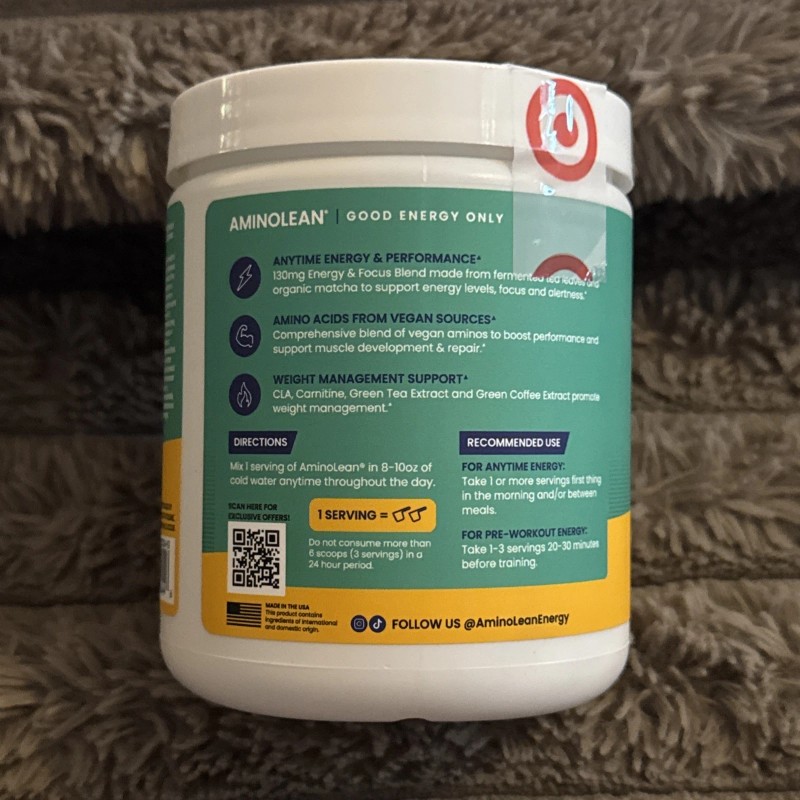 RSP Nutrition AminoLean x Smart Sweets Pre-Workout Energy Supplements Peach