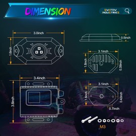 RGB Rock Lights 8 Pods, SWATOW INDUSTRIES RGB Rock Lights Bluetooth App/Remote Control Underglow Multicolor Neon Light Kit Timing Music Mode Wheel Well Lights for Wrangler Pickup Truck UTV SxS ATV