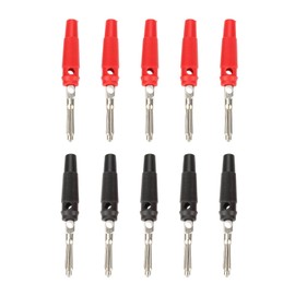 P3008 10PCS 4mm Plated Banana Plug Jack Speaker Amplifier Test Probes Connector Red&Black for Audio Equipment