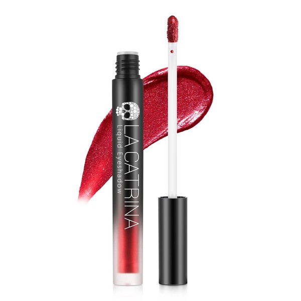 Liquid Metallic Burgundy Eyeshadow, Highly Pigmented Quick Drying Red Goth
