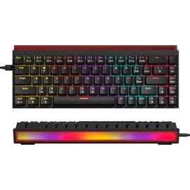 Womier 60% Keyboard Gaming with Light Box, Wired Mechanical Keyboard with MCA Keycaps, OEM Profile, Programable, 64 Keys Hot Swap RGB Cream Custom Key Board for PC Computer Win/MAC (WK68 PRO-Black)