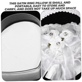 ABOOFAN Pcs Luxurious Heart Shape Ring Pillow Satin Lace Wedding Ring Holder Handle for Ceremony