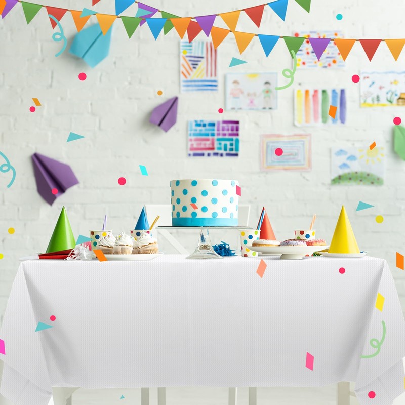 Sinload 25 Pack White Paper Tablecloths for Rectangle Tables 55