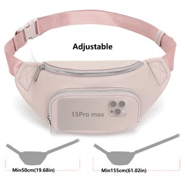 Glintify Small bum bag women's beige small shoulder bag women's handbag small crossbody bag belt bag vegan leather, lightpink