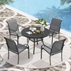 VICLLAX Patio Stackable Dining Chairs Set for 4, Outdoor Metal