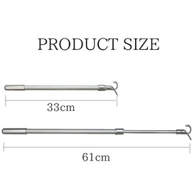 2Pcs 13"-24" Telescop Draw Rod for Cordless Blinds,Cellular Shades and Zebra Blinds, Pull Rod Telescopic to Pull the Window Shades Up and Down, Metal Rod,Drapery Adjustable Rod