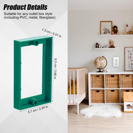 4pcs Single Gang Outlet Box Extender, 1/2 Inch Electrical Outlet Extender Receptacle Extender Outlet Extension Wall Socket Box for Electrical Box and Electrical Outlet Switches (Green)