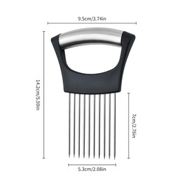 Tabanzhe Onion Slicer Holder Set Stainless Steel Fruit and Vegetable Slicing Tool Meat Looser Food Slicing and Kitchen Gadgets Multi-Functional Kitchen Cutter Tool