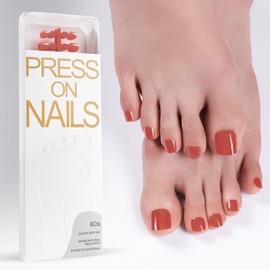 Rot Künstliche Fußnägel - 120 Stück Glänzend Künstliche Zehennägel - Press on Nails Füße mit Werkzeuge - Full Cover Einfarbiger Fussnägel Zum Kleben für Damen Frauen Nagelkunst DIY (Red)