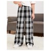 RoseSeek Girl's Plaid Wide Leg Pants Elastic High Waisted Trousers