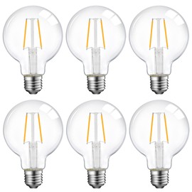 ENERGETIC SMARTER LIGHTING 5W Dimmable G25 LED Globe Light Bulb, G25 LED Vintage Light Bulb, 60W Equivalent, 500Lumens, 2700K Soft White, E26 Base, UL Listed, 6-Pack