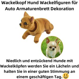 Bolwins C14DS Nodding Dog Car Decoration - Nodding Dachshund Dashboard Decoration for Car and Office, Dog Figurine for Interior with Necklace