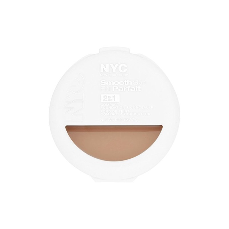 NYC Smooth Skin 2-in-1 Compact Foundation and Concealer, Medium