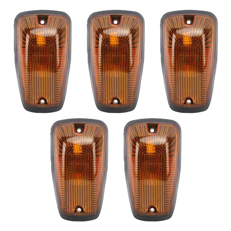 5Pcs Cab Marker Light Weatherproof Amber Teardrop Cab Top Running