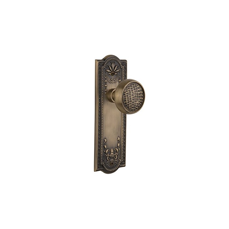 Nostalgic Warehouse Meadows Plate with Craftsman Knob, Double Dummy, Antique