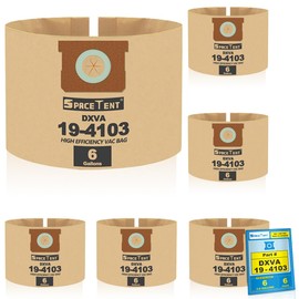 SpaceTent 6 Pack DXVA19-4103 Disposable Dust Filter Bags for DEWALT 6 Gallon DXV06G Wet/Dry Vacuums