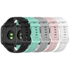 Bands Compatible with Garmin Venu/Venu Sq/Venu Sq Music Band Silicone Quick Release Straps 20MM Replacement Wristband (Black/Teal/Pink/White/Gray)