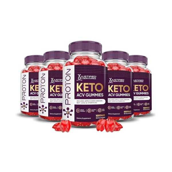 Justified Laboratories (5 Pack) Proton Protein Keto ACV Gummies Advanced