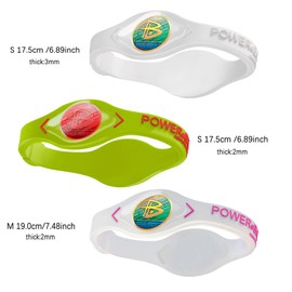 Power Balance The Original Genuine Performance Sports Wristband Bracelet, 3 Pack Bangles, Safe Waterproof Lightweight Durable, Size of S+S+M（S 17CM/M 19.0CM