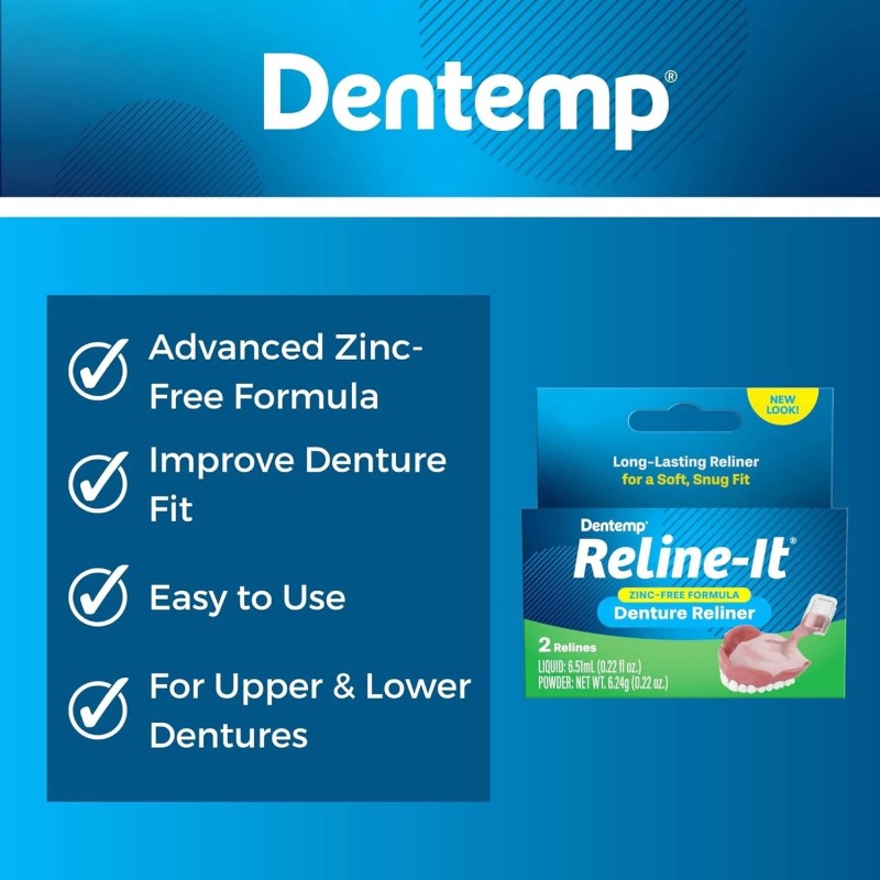 Dentemp Reline-it Denture Reline Kit – Upper & Lower Reliner