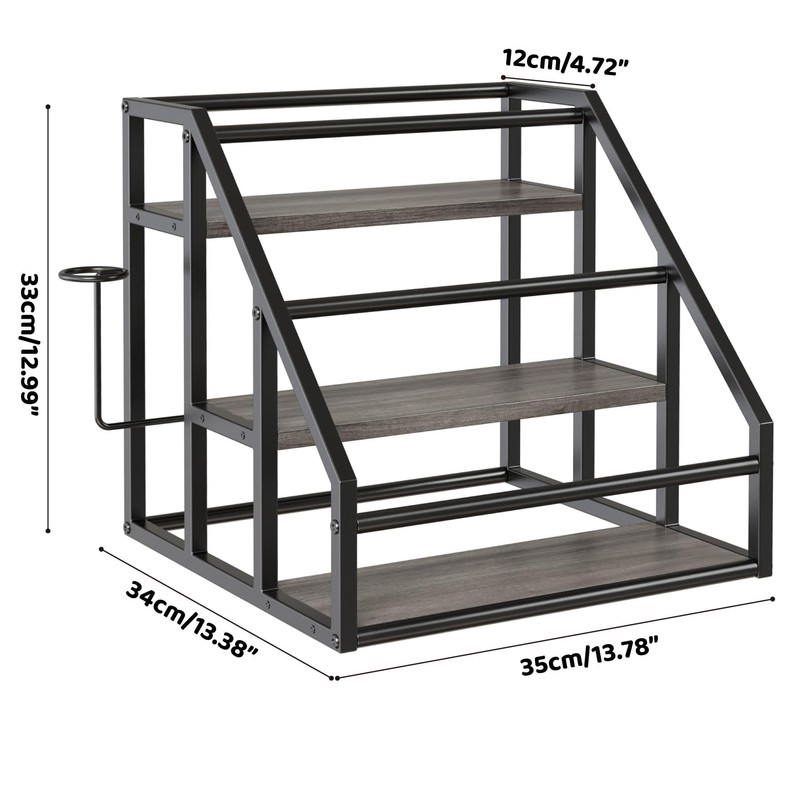 Vantimo Coffee Syrup Rack Organizer, 3 Tier Countertop Storage Shelves,