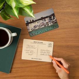 Niagara Falls, American Falls in Winter (4x6 Birch Wood Postcards, 2-Pack Stationary, Rustic Home Wall Decor)