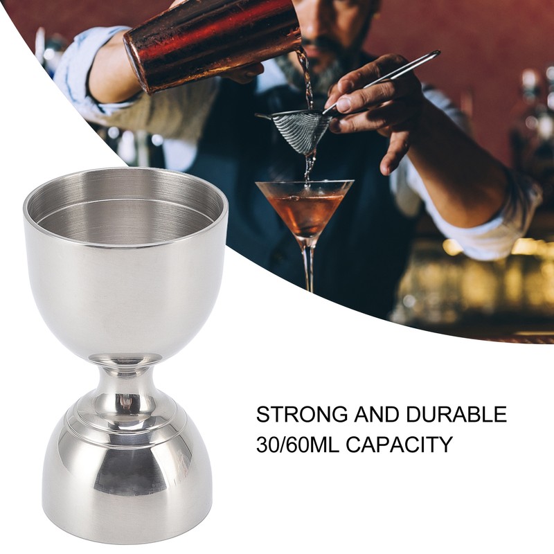 Cocktail Jigger 30/60ml Stainless Steel Durable High Accuracy Wide Opening