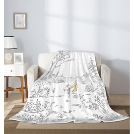 Children's Flannel Blanket 50"x40"/60"x50" inches Bear and Piglet Pattern Throw Blanket for Boys Girl's air Conditioning Blanket, (50"x40")