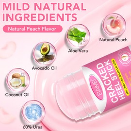 Foot Cream, Athletes Foot Treatment 2 Packs, Cracked Heel Repair Cream for Very Dry Feet, Foot Balm Foot Moisturizer 40g Each Peach Flavor