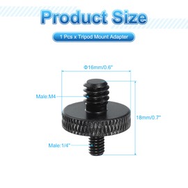 PATIKIL Tripod Screw Adapter 1/4" Male to M4 Male, Tripod Nut Connectors Camera Mount Screw Camera Double Head Converter for Microphone Holder Magic Arms Accessories