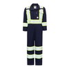 BOCOMAL FR Coverall High Visibility Flame Resistant/Fire Retardant High Vis Coveralls with 4inch Reflective Taps Navy