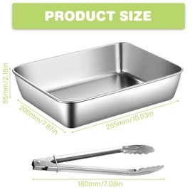 4 x Stainless Steel Breading Set, 25.5 x 20 x 5.5 cm, 4 x Bowls for Breading with Breading Pliers, Stainless Steel Cutlets Breading Set, Meat Fish Metal Breading Road, Grill Tray